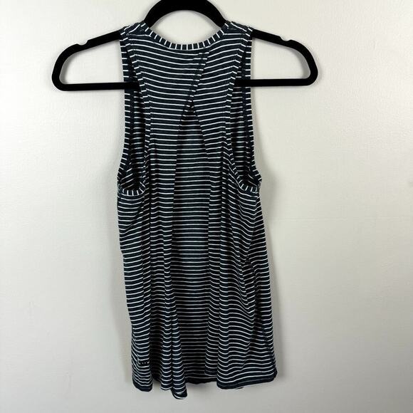 Lululemon Black & White Striped Open Back Tank Top - Size 4 - Picture 2 of 4